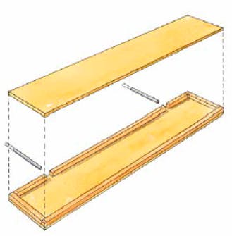 Heng opp skap og hyller på veggen Bærelist